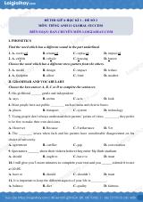 Đề thi giữa kì 1 Tiếng Anh 11 Global Success - Đề số 2